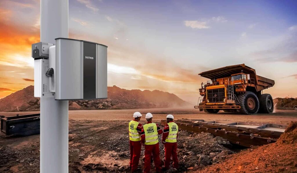 Dust monitor at quarry site - industrial dust monitoring equipment
